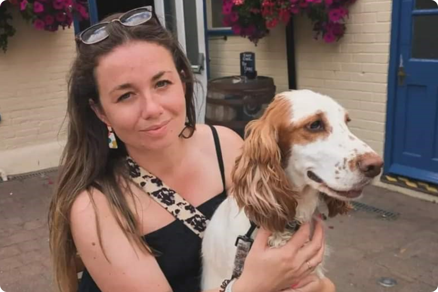 Photo of Jay Marie and her spaniel dog