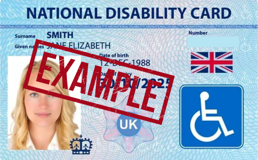 National Disability Card sample