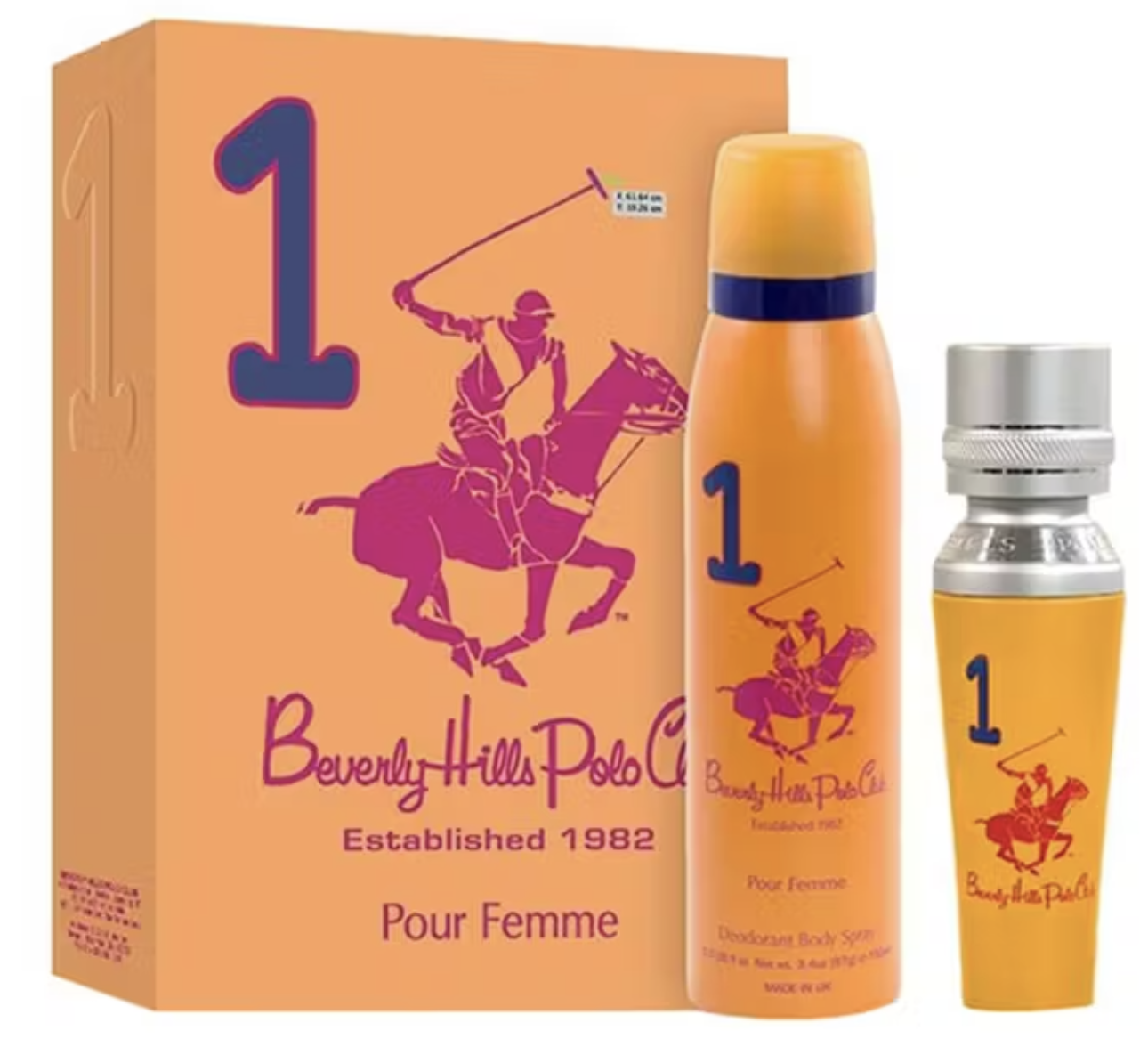 Beverly Hills polo perfume set in orange and pink from the fragrance shop disabled discount 