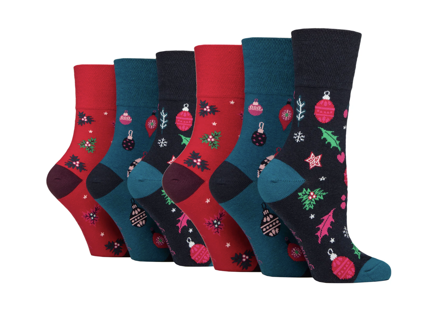 A set of 6 mens christmas socks from gentle grip and Purpl disabled discount