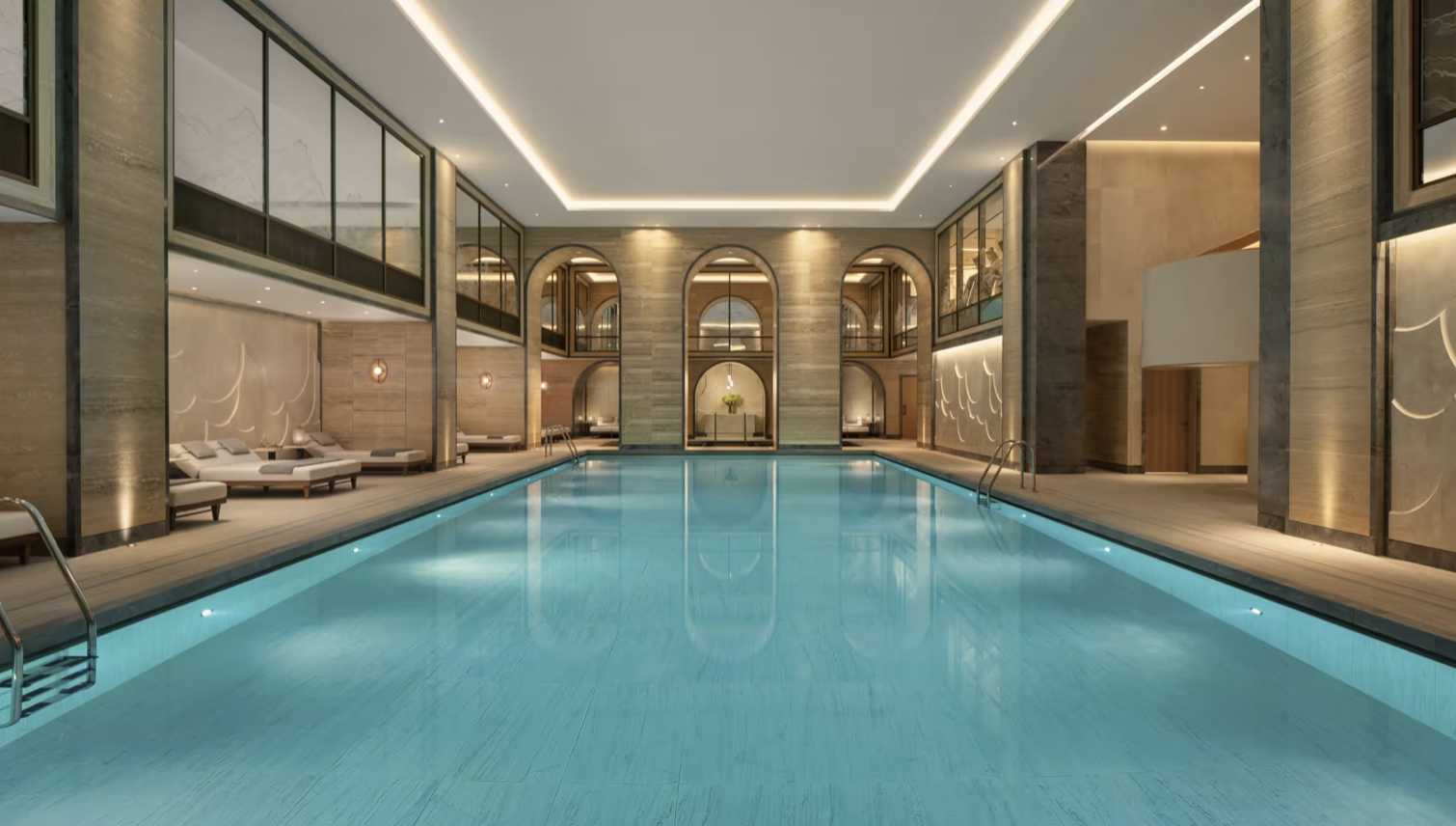 Photo of the swimming pool at Raffles London from spabreaks.com disabled discount codes