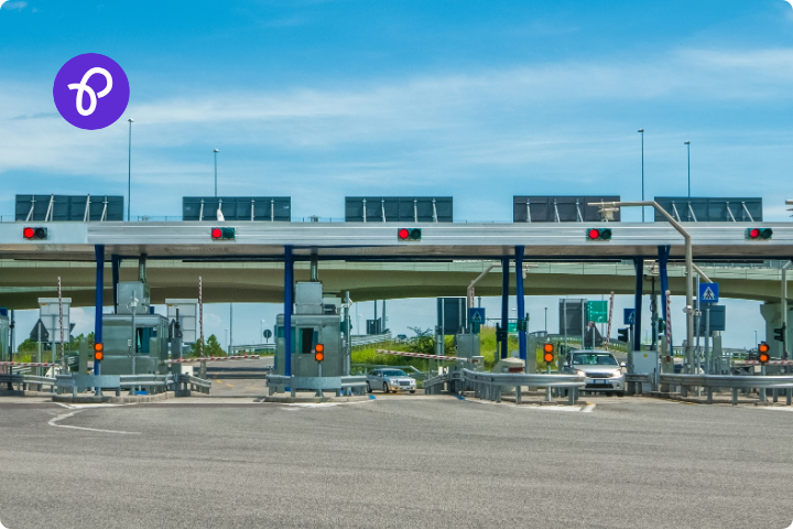 toll booths on a road