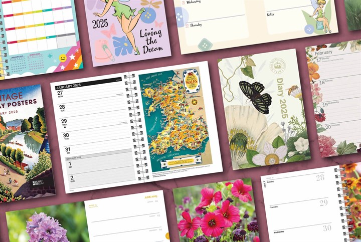 lots of 2025 calendars and diaries from calendar club discount codes