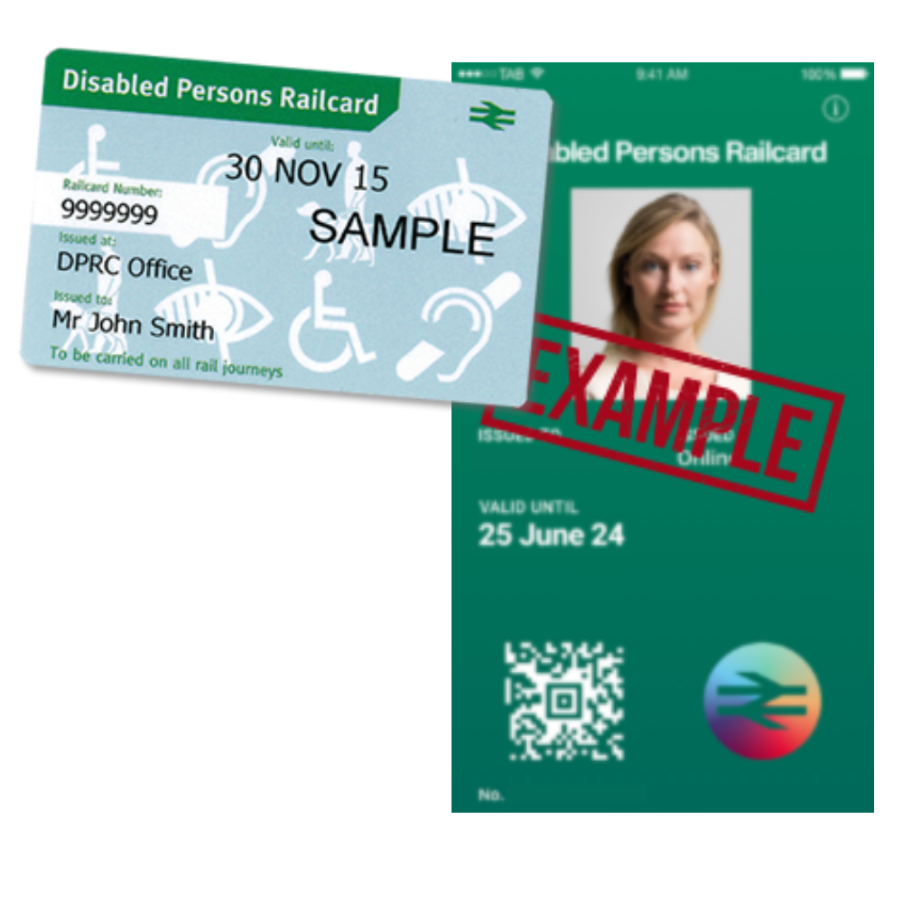 disabled railcard and digital disabled railcard examples